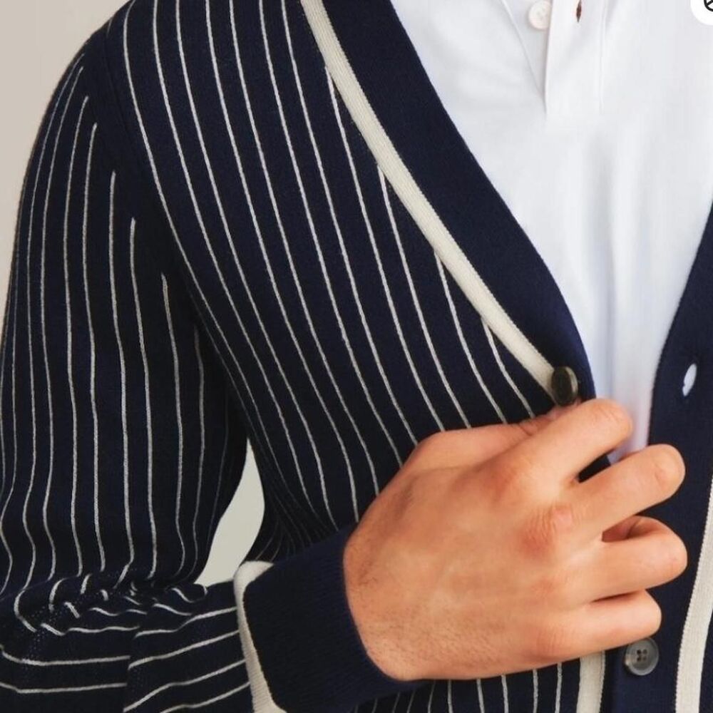 Rhone Men's Navy and Blue Cardigan - Picture 6 of 6
